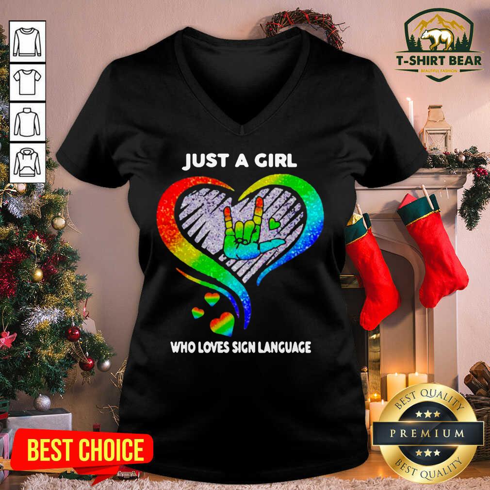 Colorful Just A Girl Who Loves Sign Language LGBT Shirt