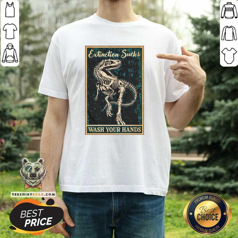 Cool Dinosaur Extinction Sucks Wash Your Hands Shirt