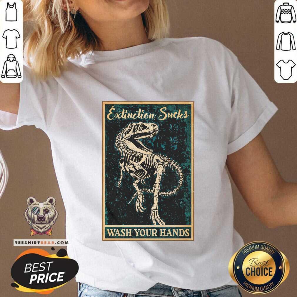 Cool Dinosaur Extinction Sucks Wash Your Hands Shirt
