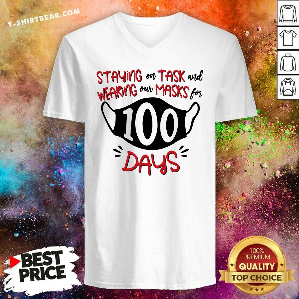 Cross Staying On Task And Wearing Our Masks For 100 Days Shirt