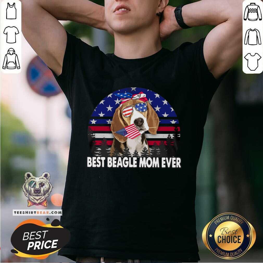 Cute Best Beagle Mom Ever American Flag Vintage Shirt
