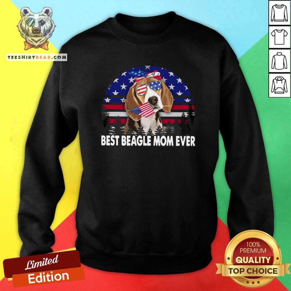 Cute Best Beagle Mom Ever American Flag Vintage Shirt