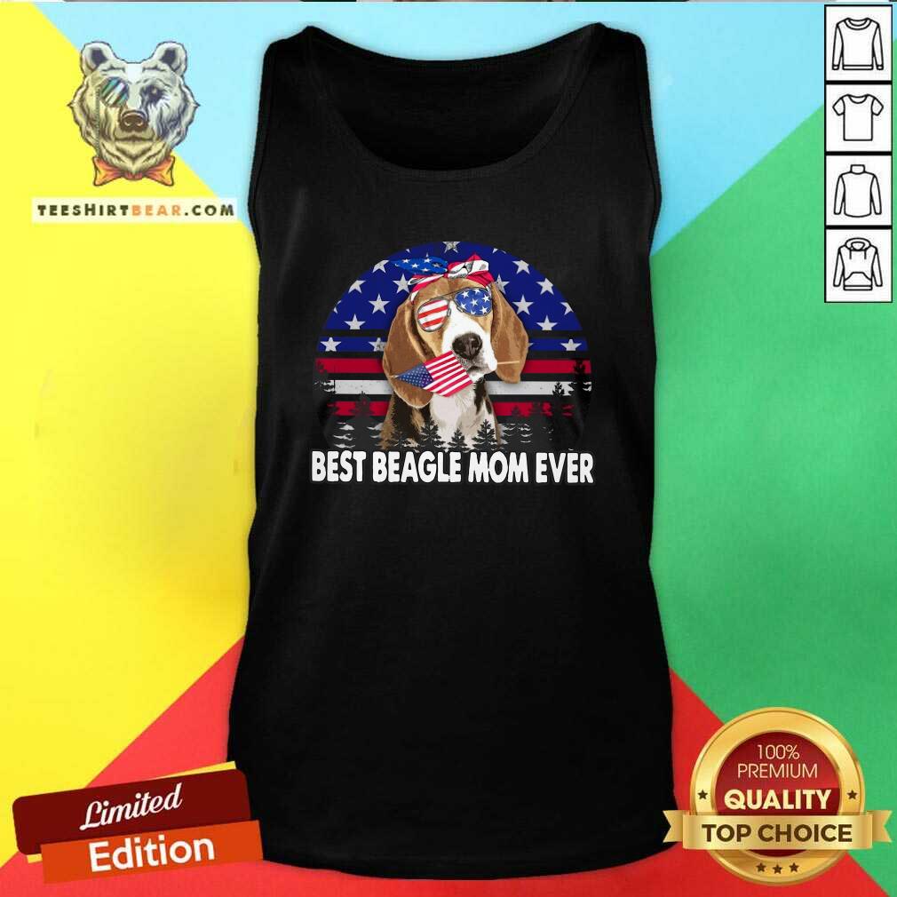 Cute Best Beagle Mom Ever American Flag Vintage Shirt