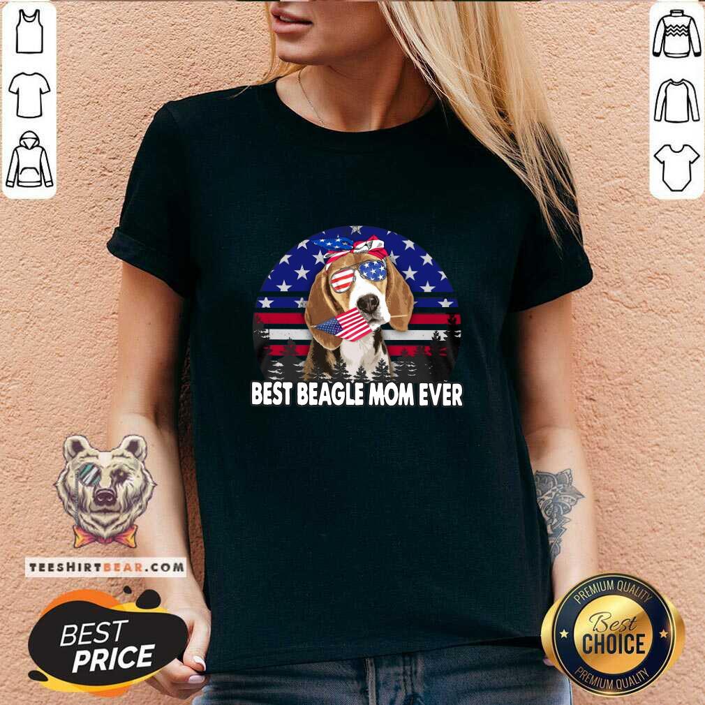 Cute Best Beagle Mom Ever American Flag Vintage Shirt
