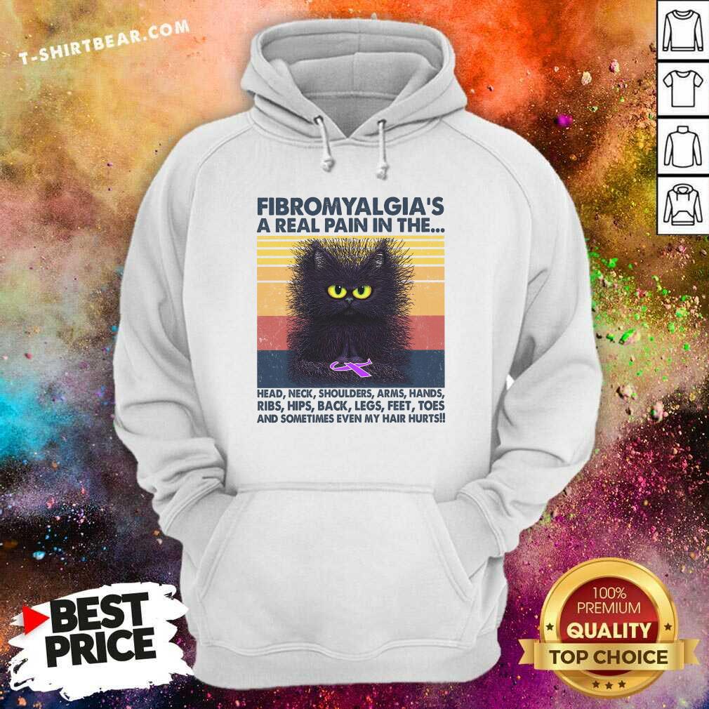 Cute Black Cat FibromyaLgia A Real Pain In The Vintage Shirt