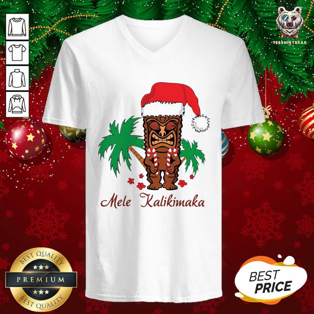 Cute Mele Kalikimaka Merry Christmas Hawaiian Tiki Shirt
