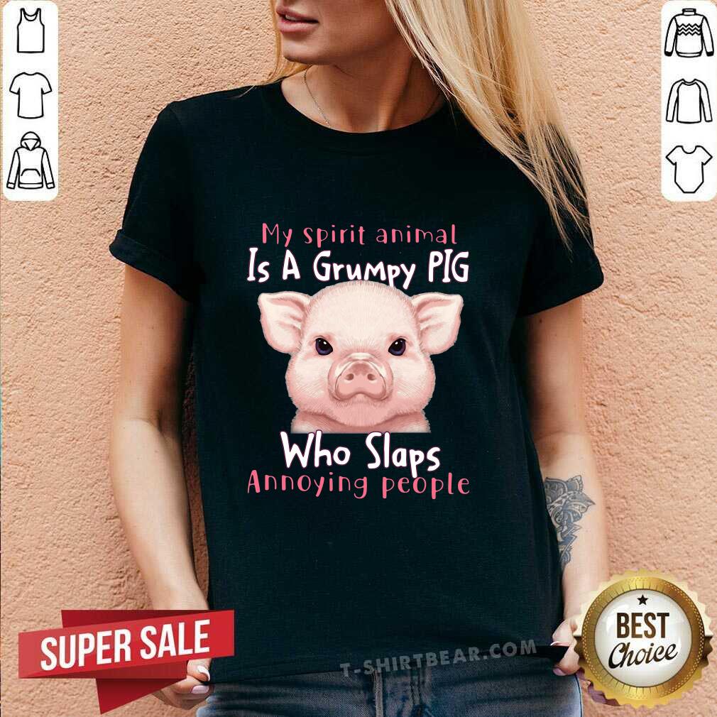 Cute My Spirit Animal Is A Grumpy Pig Who Slaps Annoying People Shirt