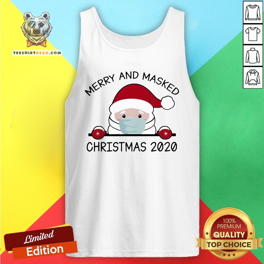 Cute Santa Face Mask Merry And Masked Ugly Christmas 2020 Shirt