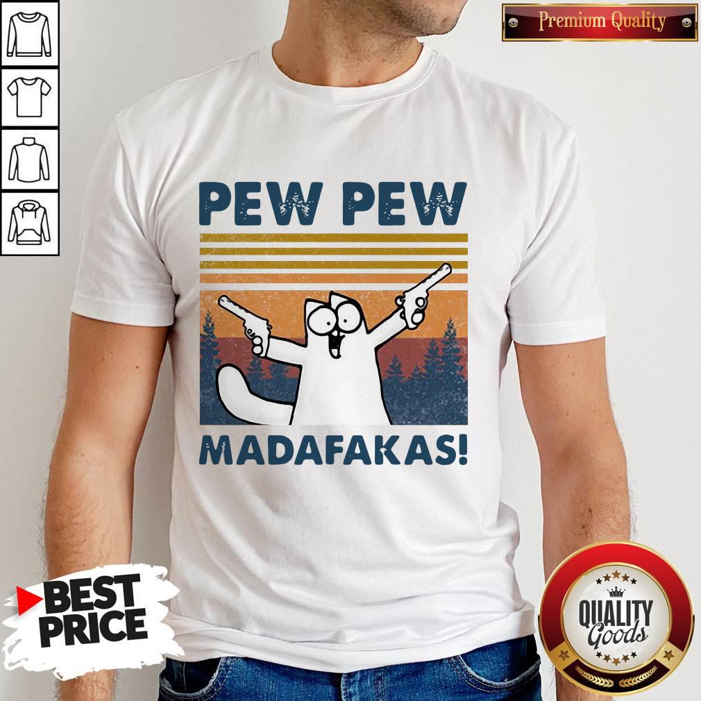 Cute Simon's Cat Pew Pew Madafakas Vintage Shirt
