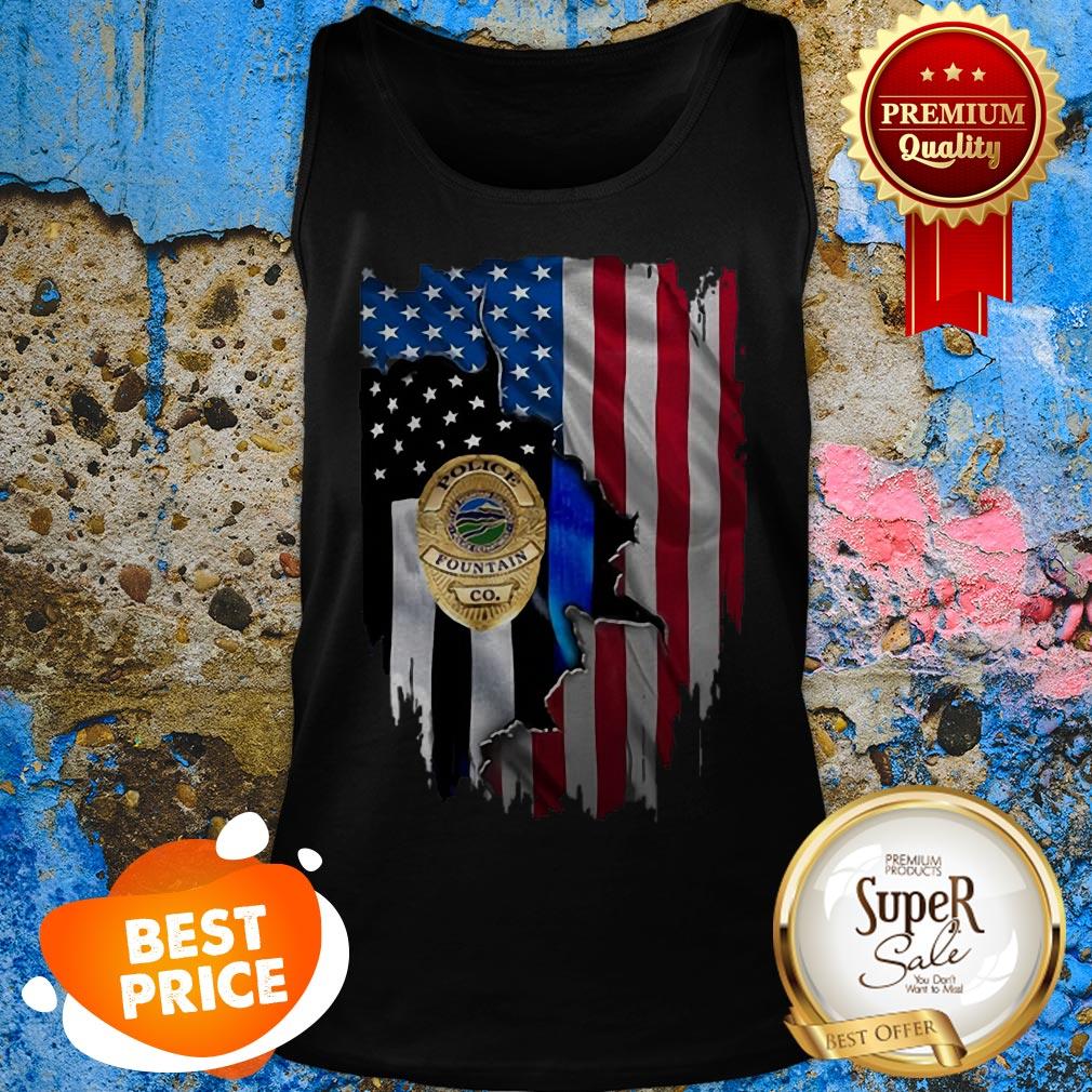 Official Police Fountain Co American Flag Shirt
