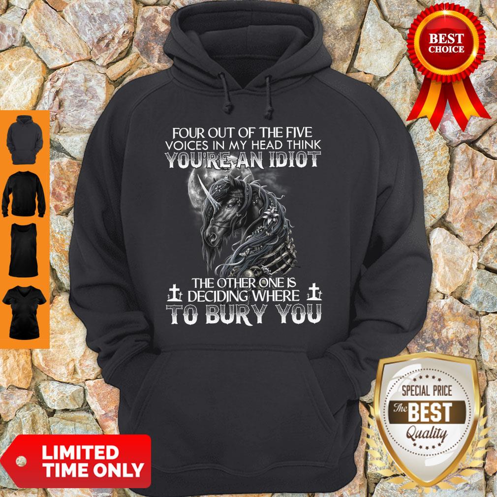 Premium Four Out Of The Five Voices In My Head Think Youre An Idiot Shirt