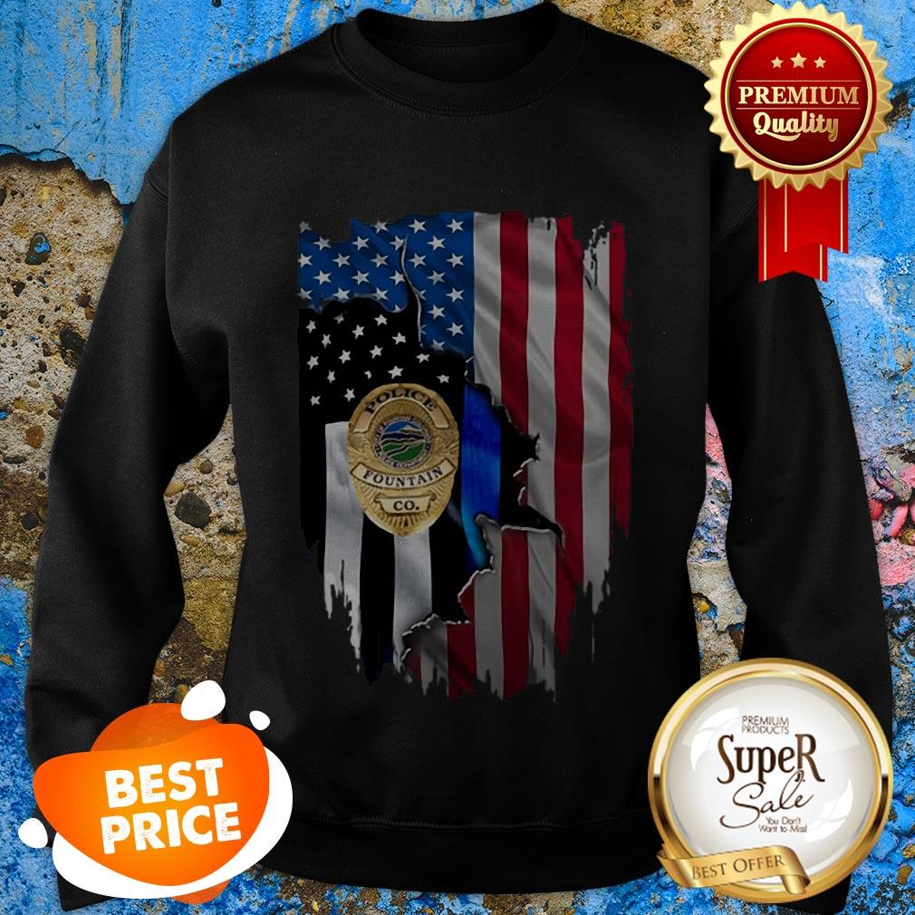 Official Police Fountain Co American Flag Shirt