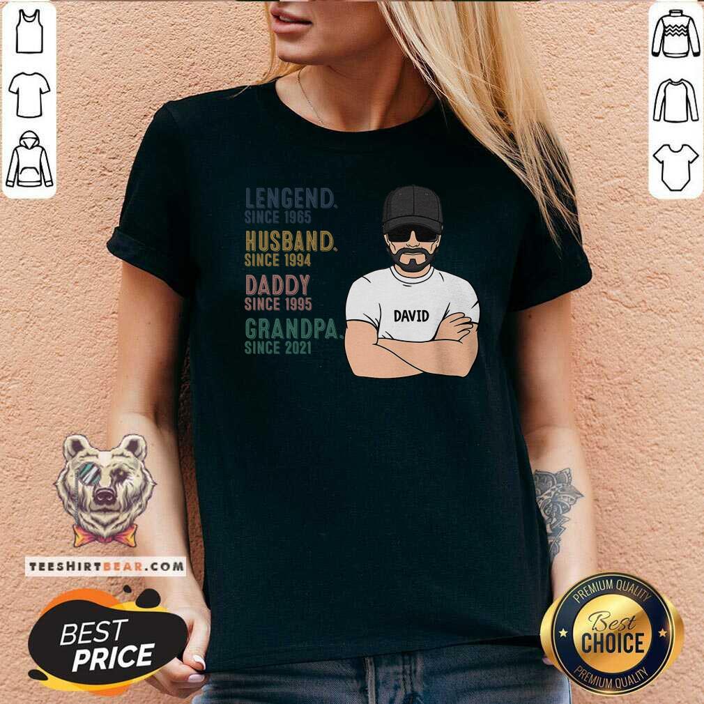 David Legend Since 1965 Husband 1994 Daddy 1995 Grandpa 2021 Shirt
