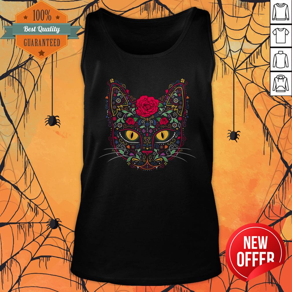 Day Of The Dead Kitty Cat Sugar Skull Shirt
