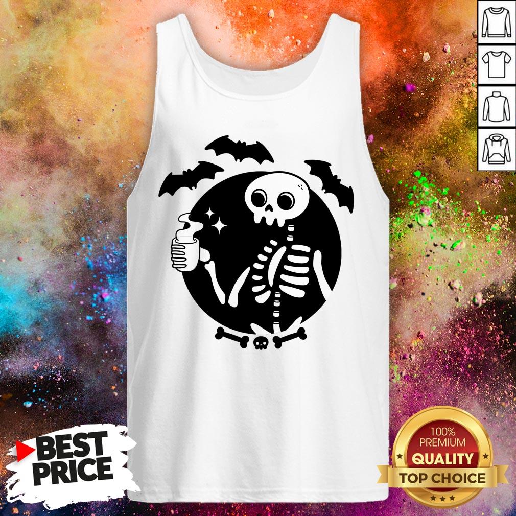 Death Before Decaf Skeleton Drink Coffee Halloween Shirt
