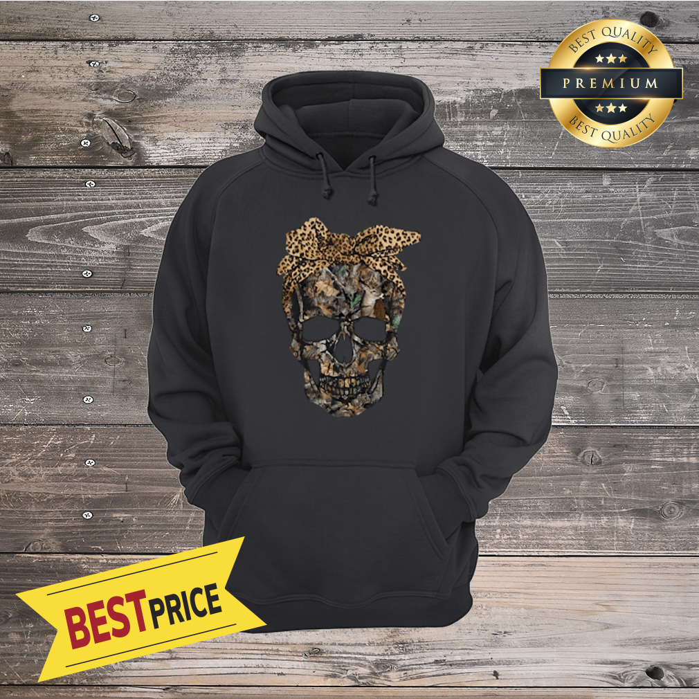 Deer Hunting Camouflage Skull With Leopard Bandana Shirt By Shirt