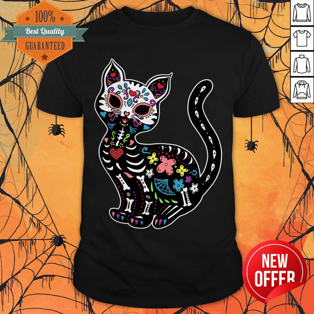 Dia De Los Gatos Sugar Skull Kitty T-Shirt