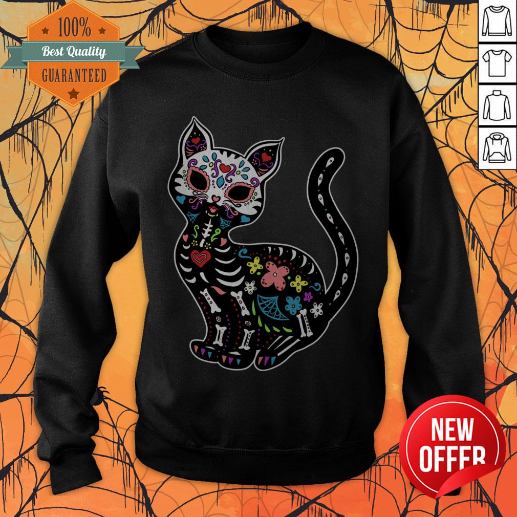 Dia De Los Gatos Sugar Skull Kitty T-Shirt