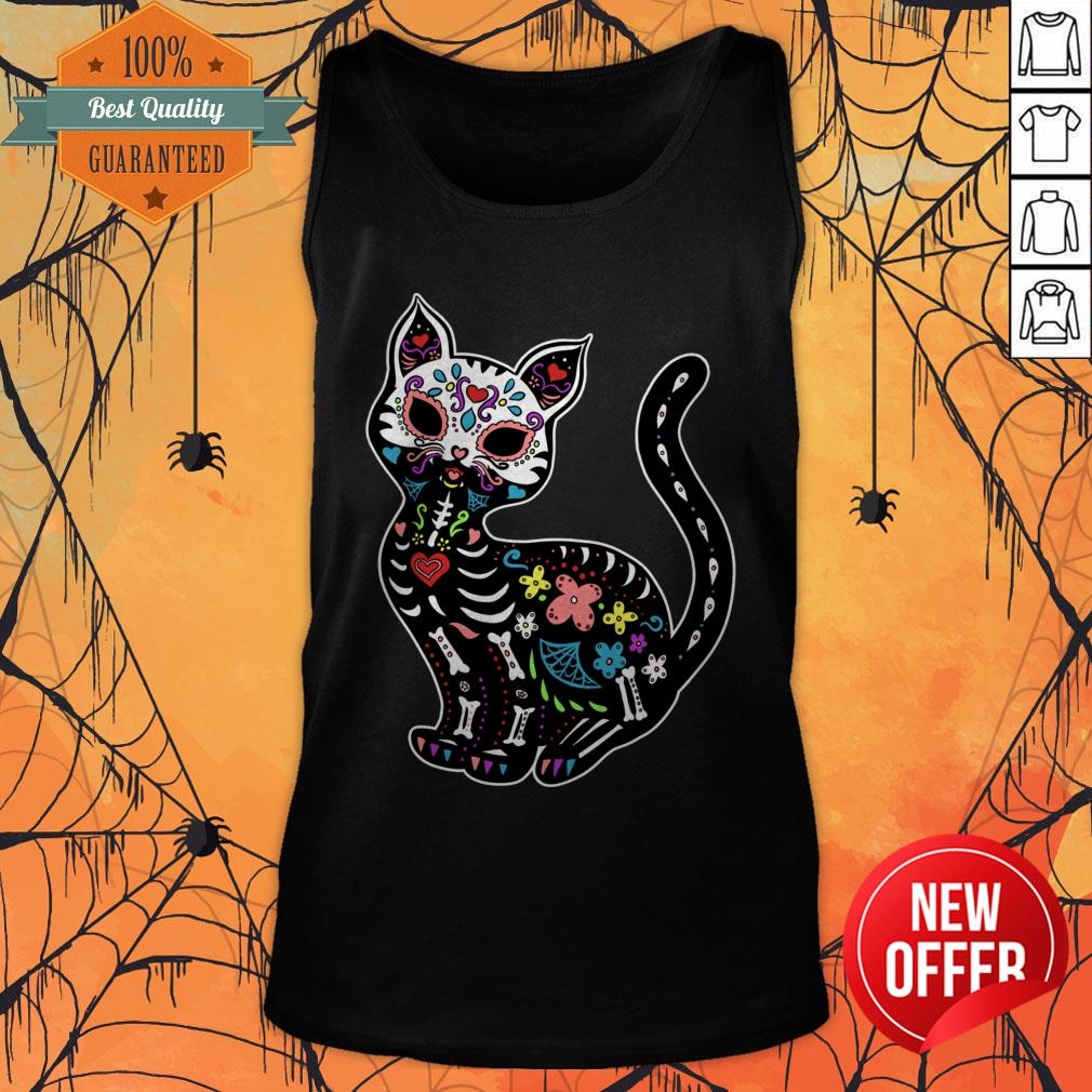Dia De Los Gatos Sugar Skull Kitty T-Shirt