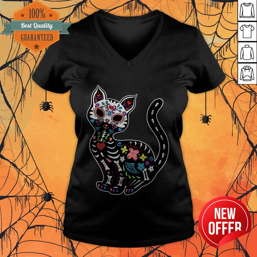 Dia De Los Gatos Sugar Skull Kitty T-Shirt