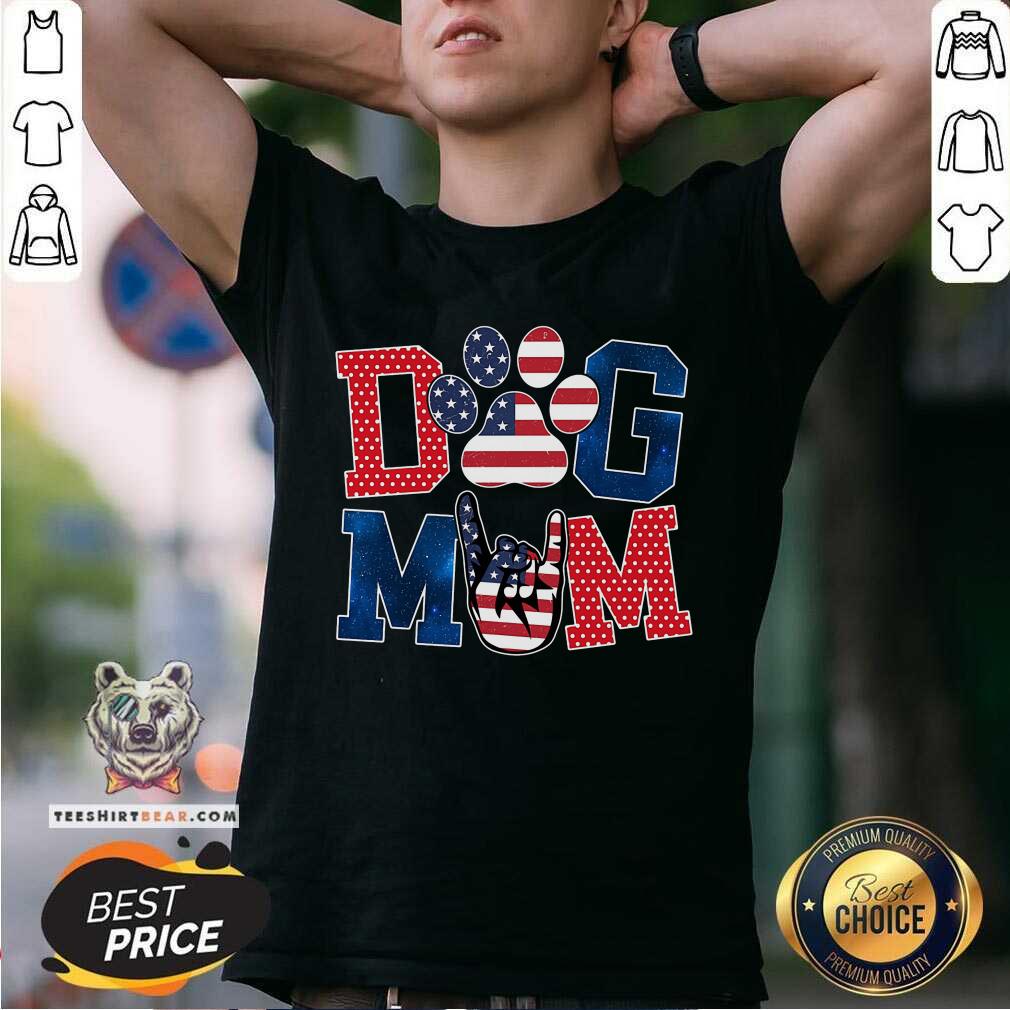 Dog Mom Paw American Flag Shirt