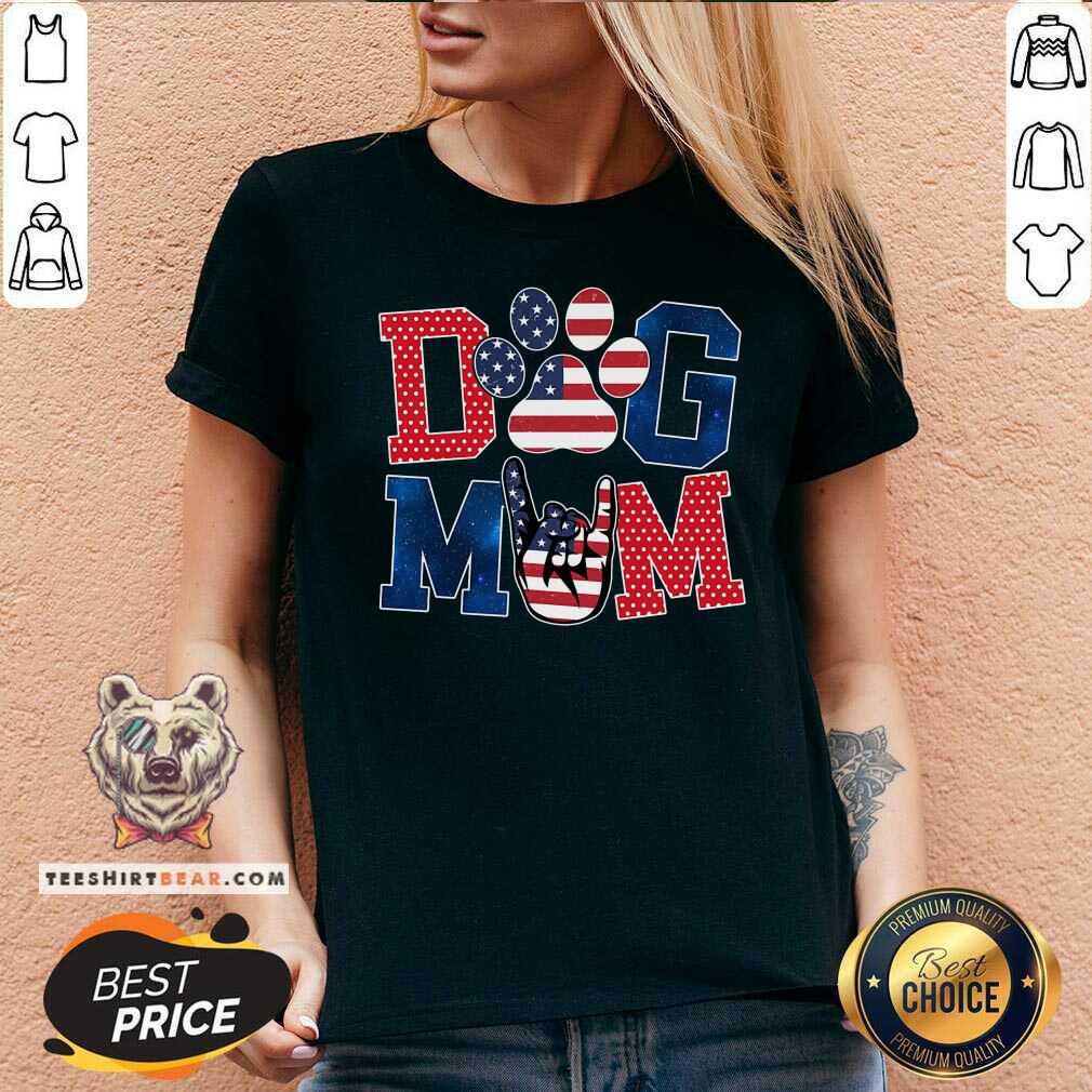 Dog Mom Paw American Flag Shirt