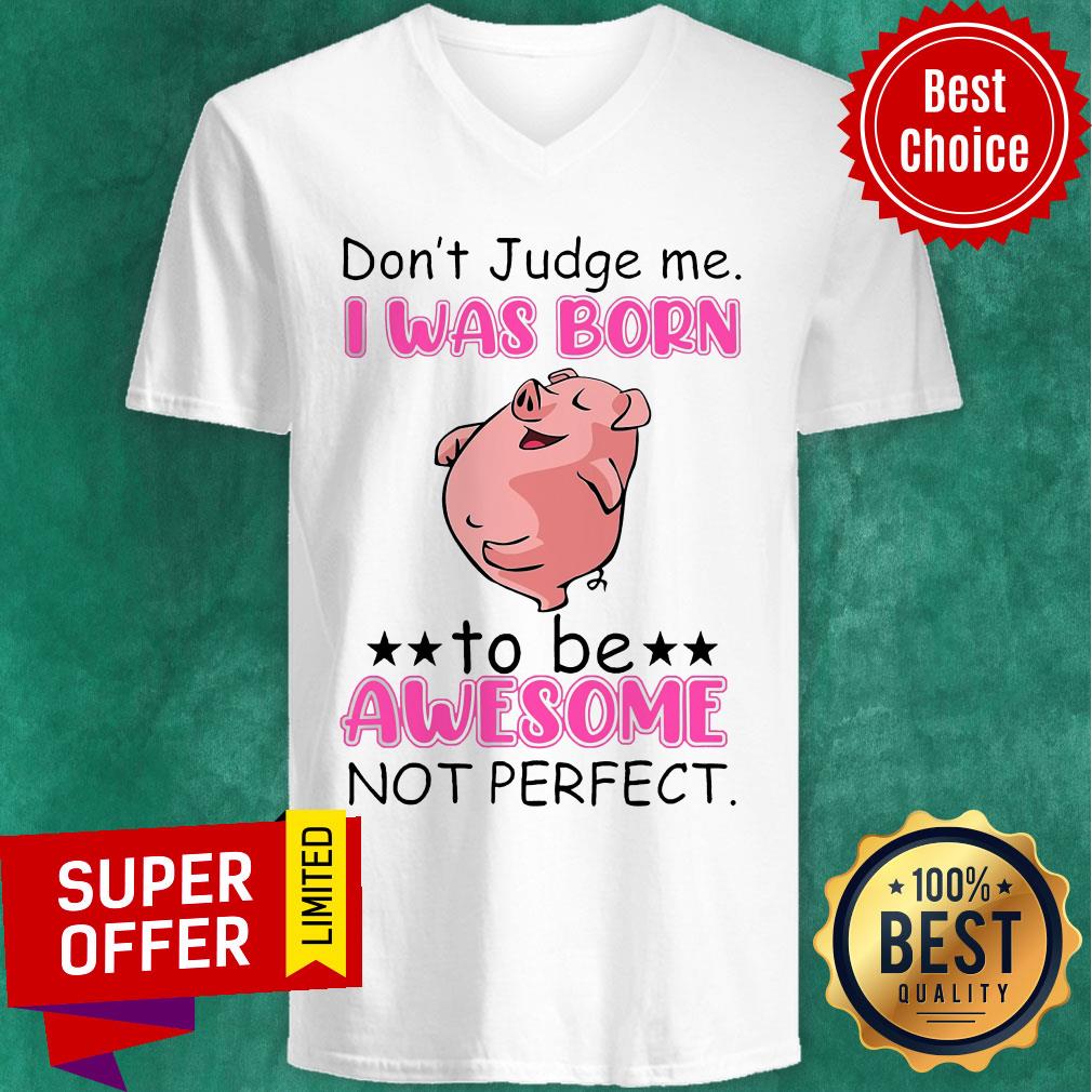 Don't Judge Me I Was Born To Be Awesome Not Perfect Pig Shirt