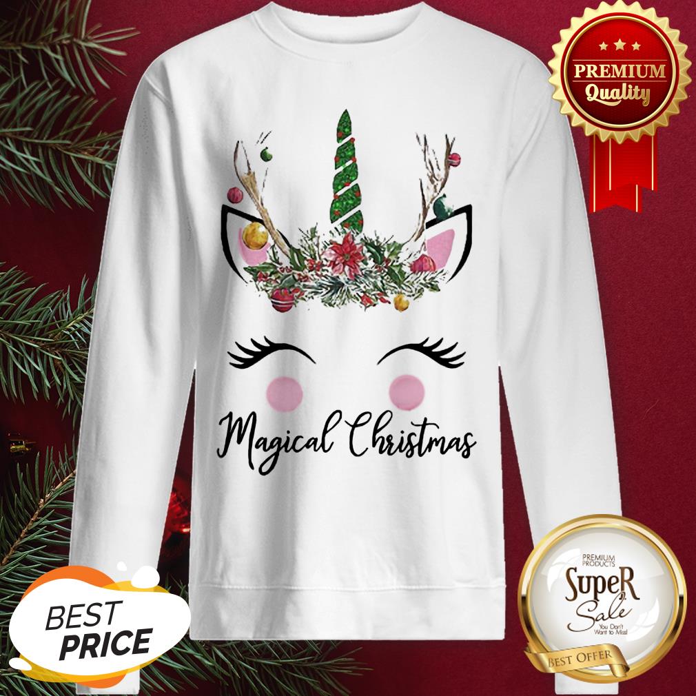 Face Unicorn Magical Christmas Shirt