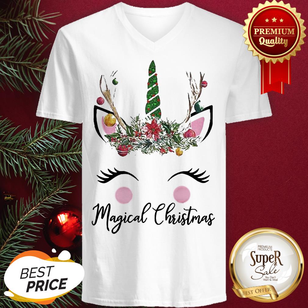 Face Unicorn Magical Christmas Shirt