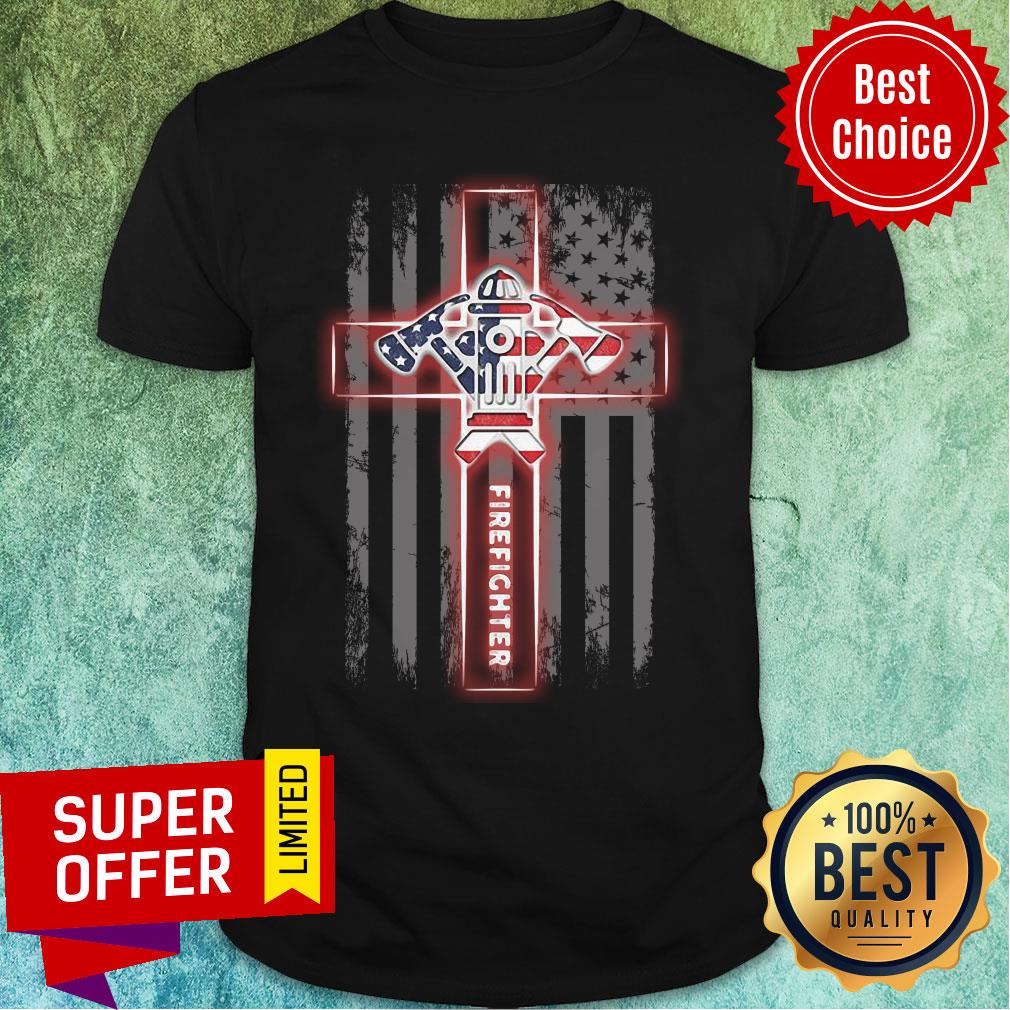 Firefighter Cross American Flag Shirt