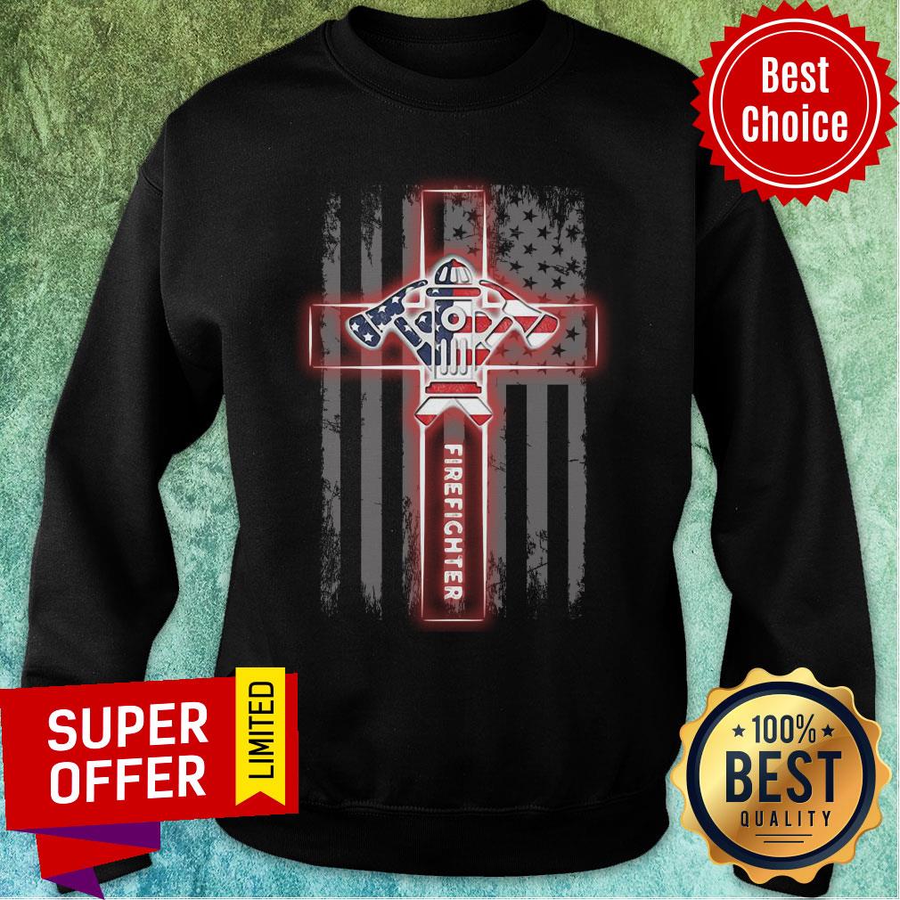 Firefighter Cross American Flag Shirt