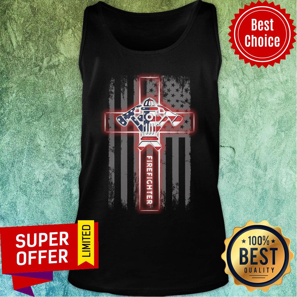Firefighter Cross American Flag Shirt