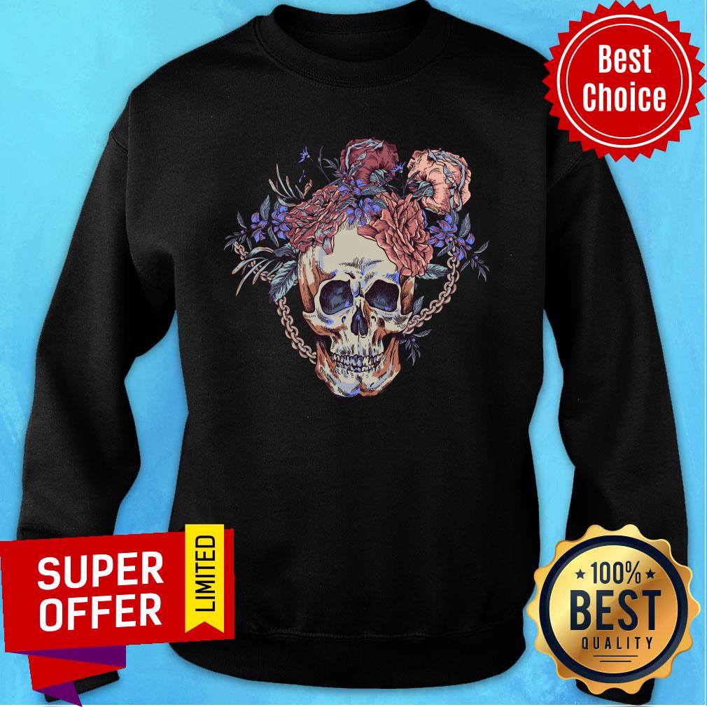 Flower Day Of The Dead Vintage Sugar Skull Shirt