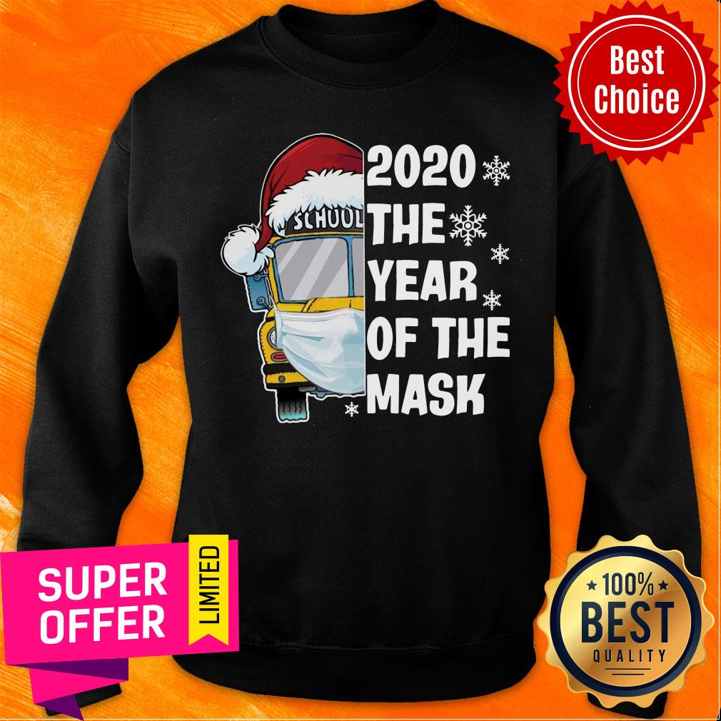 Funny Bus School 2020 The Year Of The Mask Christmas Shirt