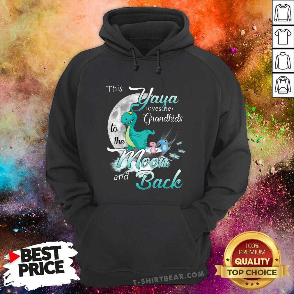Funny Dinosaurs This Yaya Loves Her Grandkids Moon And Back Shirt