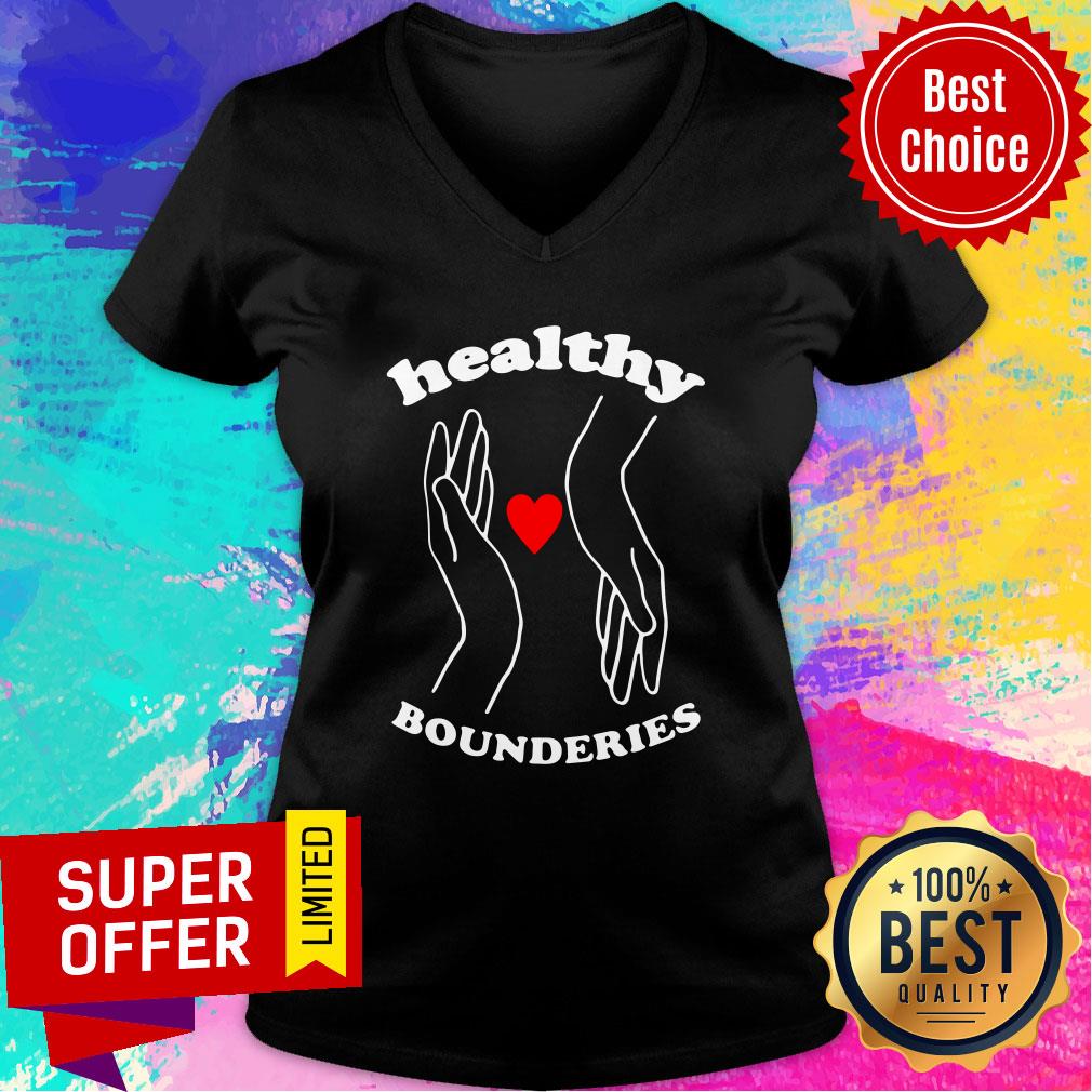 Funny Healthy Boundaries Hand Heart Shirt