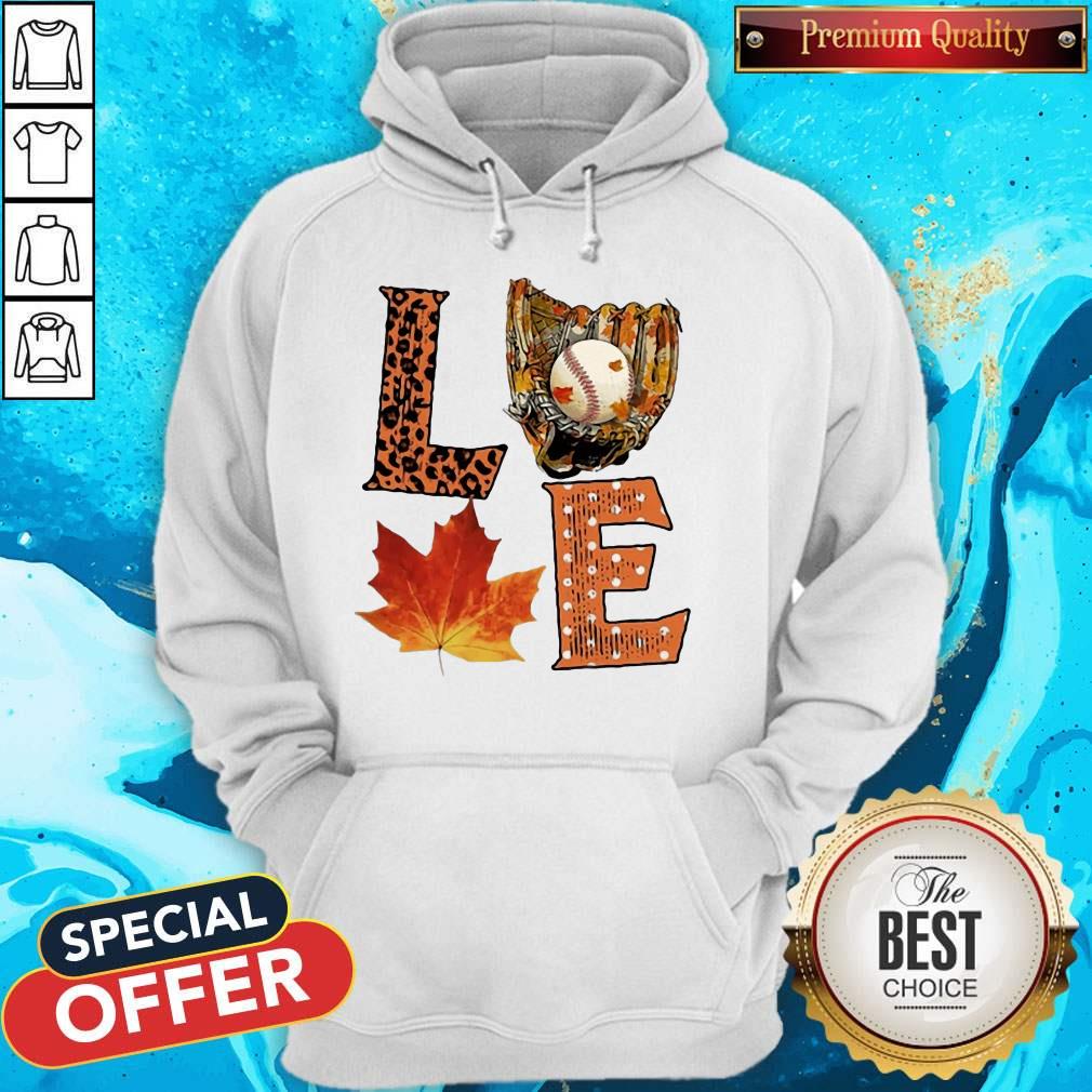 Funny Love Baseball Maple Leaves Leopard Shirt