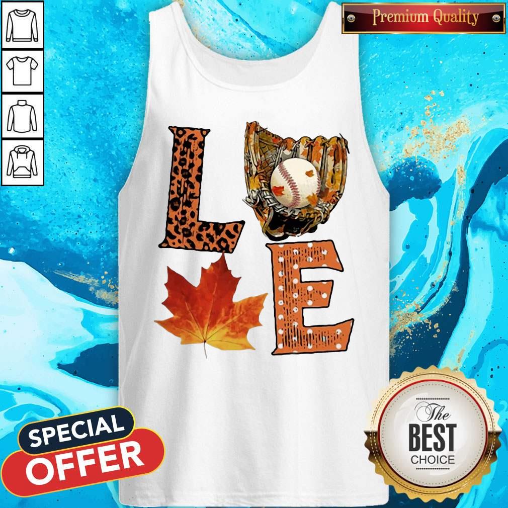 Funny Love Baseball Maple Leaves Leopard Shirt