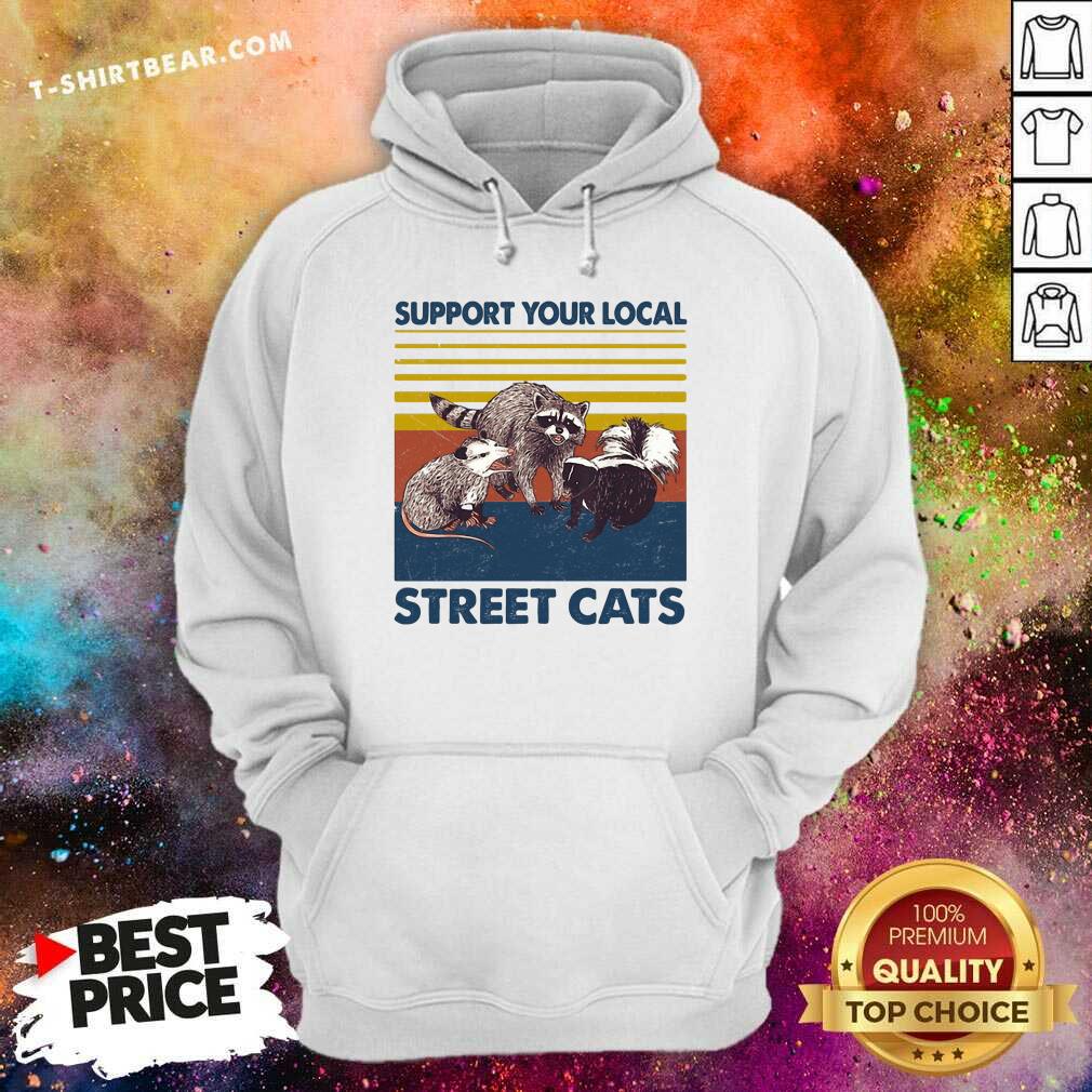 Funny Racoon Support Your Local Street Cats Vintage Shirt