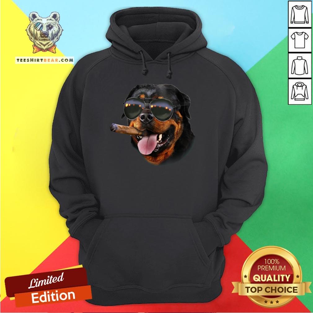 Funny Rottweiler With Cigar Wearing Aviator Sunglass Shirt
