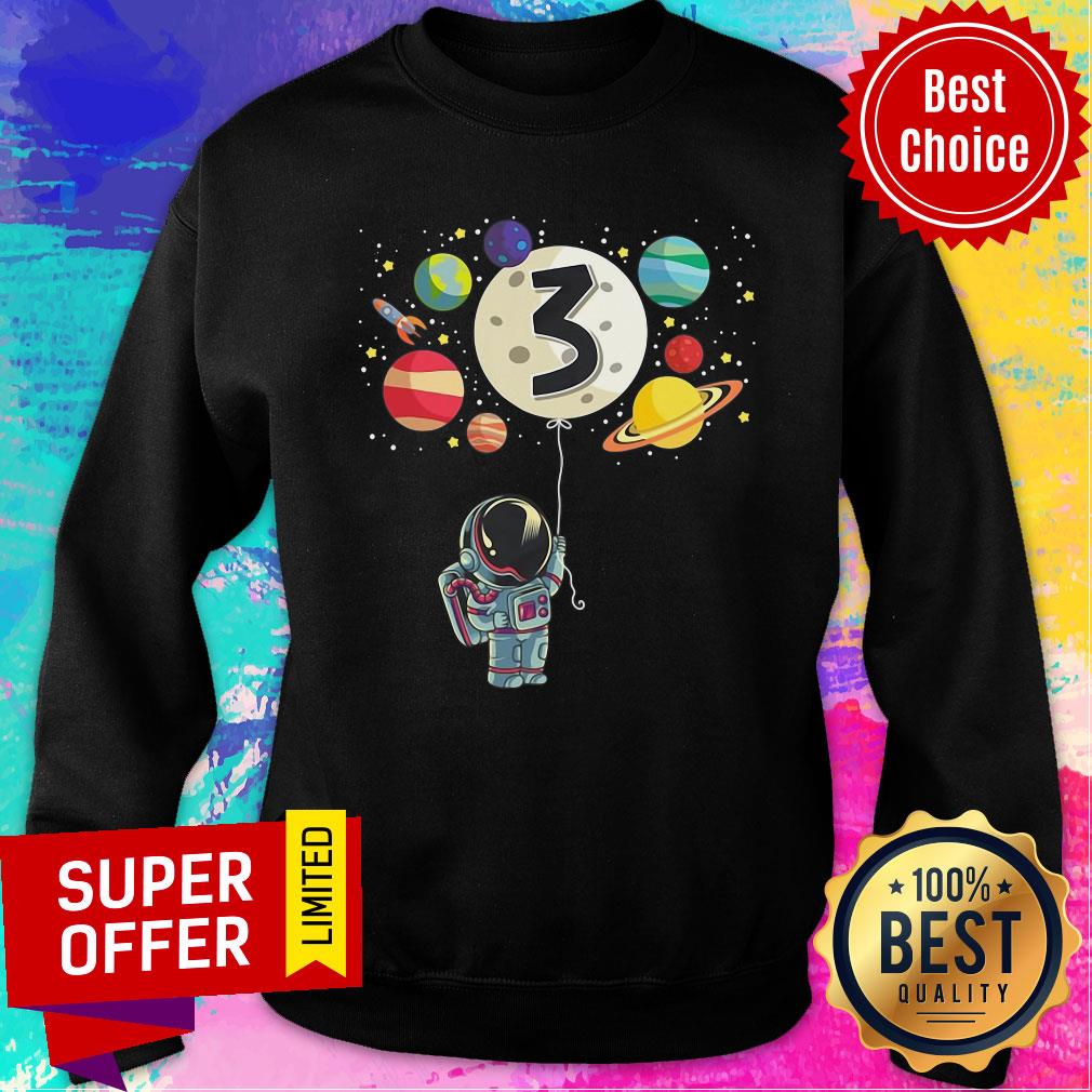 Galaxy 3 Years Old Birthday Boy Gifts Astronaut 3Rd Birthday Shirt