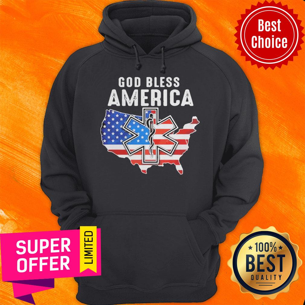 God Bless American Flag Veteran Independence Day Registered Nurse Map Shirt