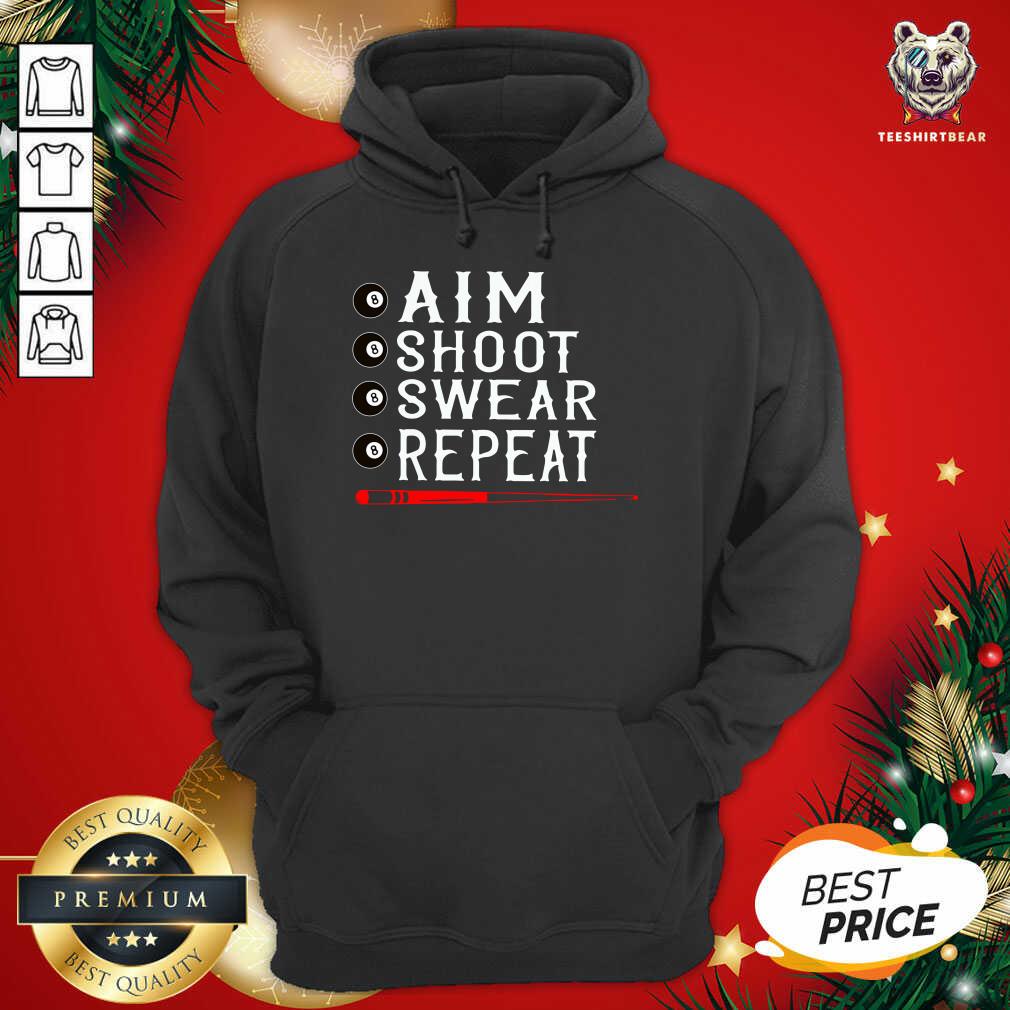 Good Aim Shoot Swear Repeat Billiards Christmas Shirt
