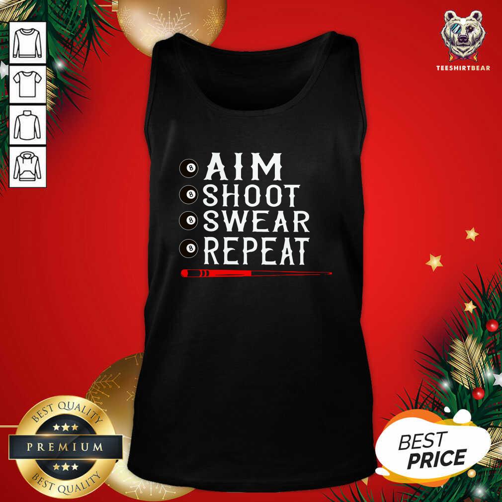 Good Aim Shoot Swear Repeat Billiards Christmas Shirt