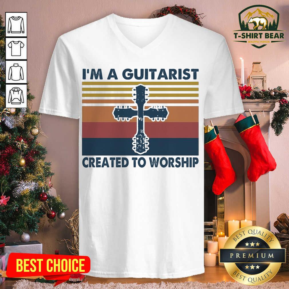Grateful I’m A Guitarist Created To Worship Vintage Retro Shirt