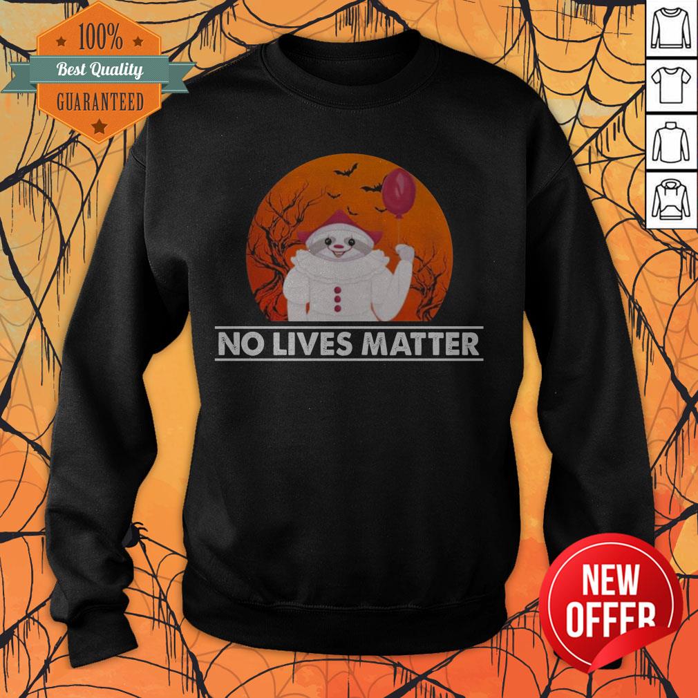 Great Sloth Pennywise No Lives Matter Halloween Shirt