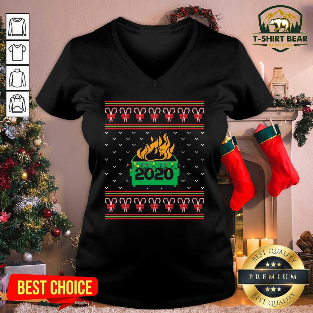 Awesome 2020 Dumpster Fire Light Ugly Christmas Shirt
