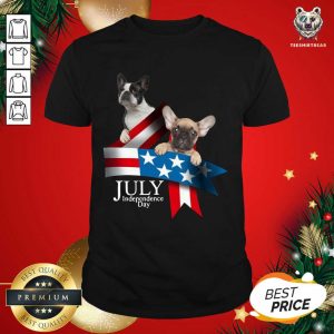 Pretty French Bulldog 4 Of July Independence Day American Flag T-Shirt
