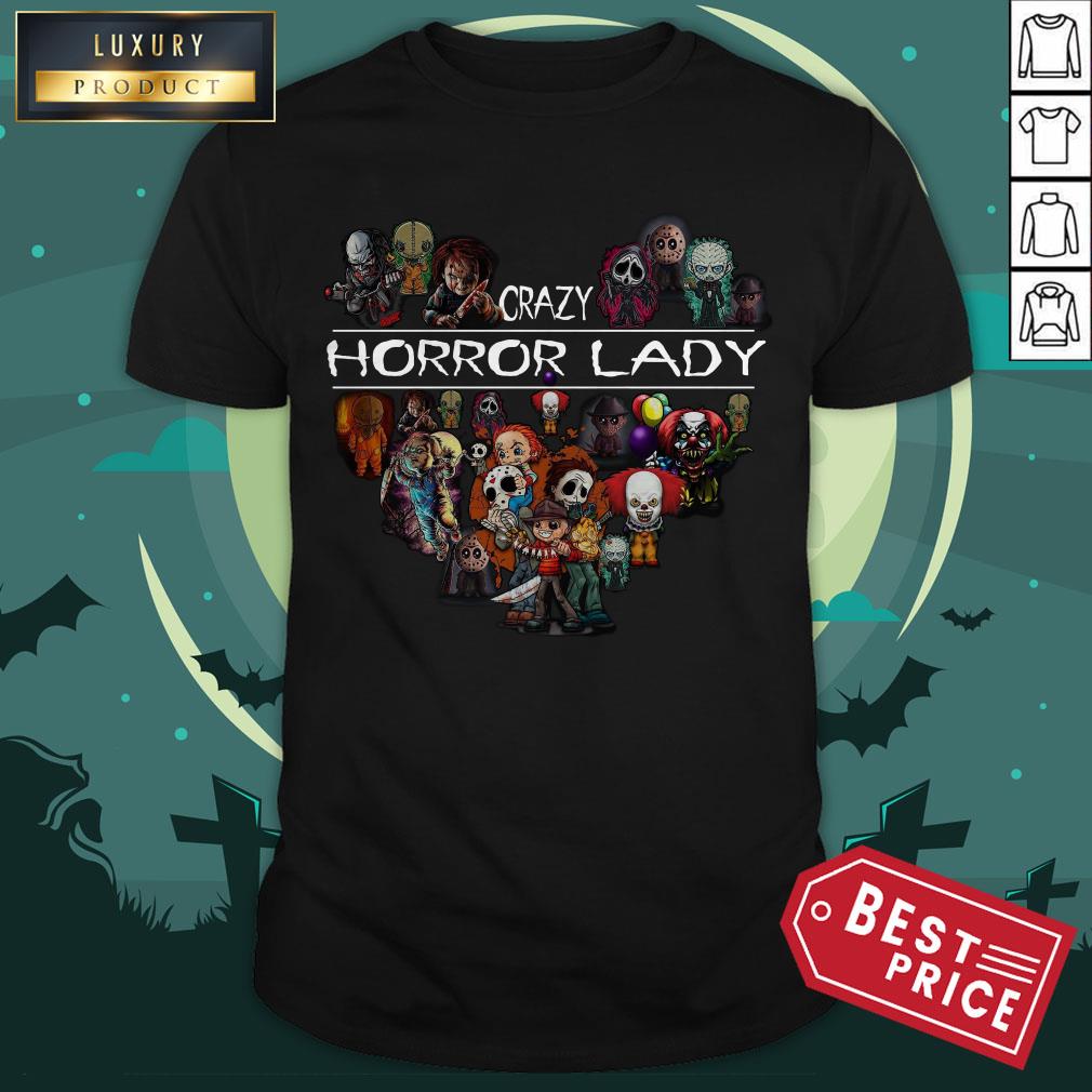 Halloween Crazy Horror Lady Heart Shirt