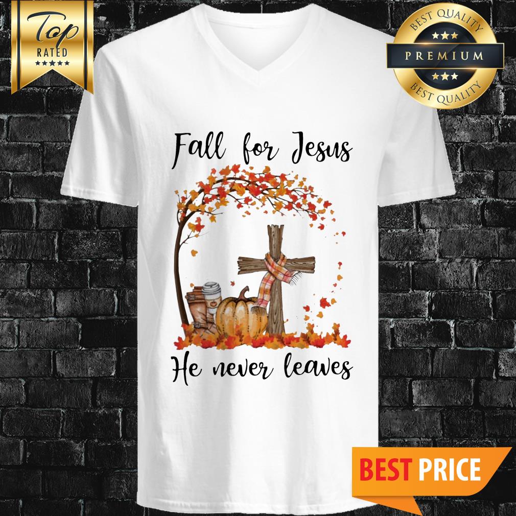 Halloween Pumpkin Fall For Jesus He Never Leaves shirt